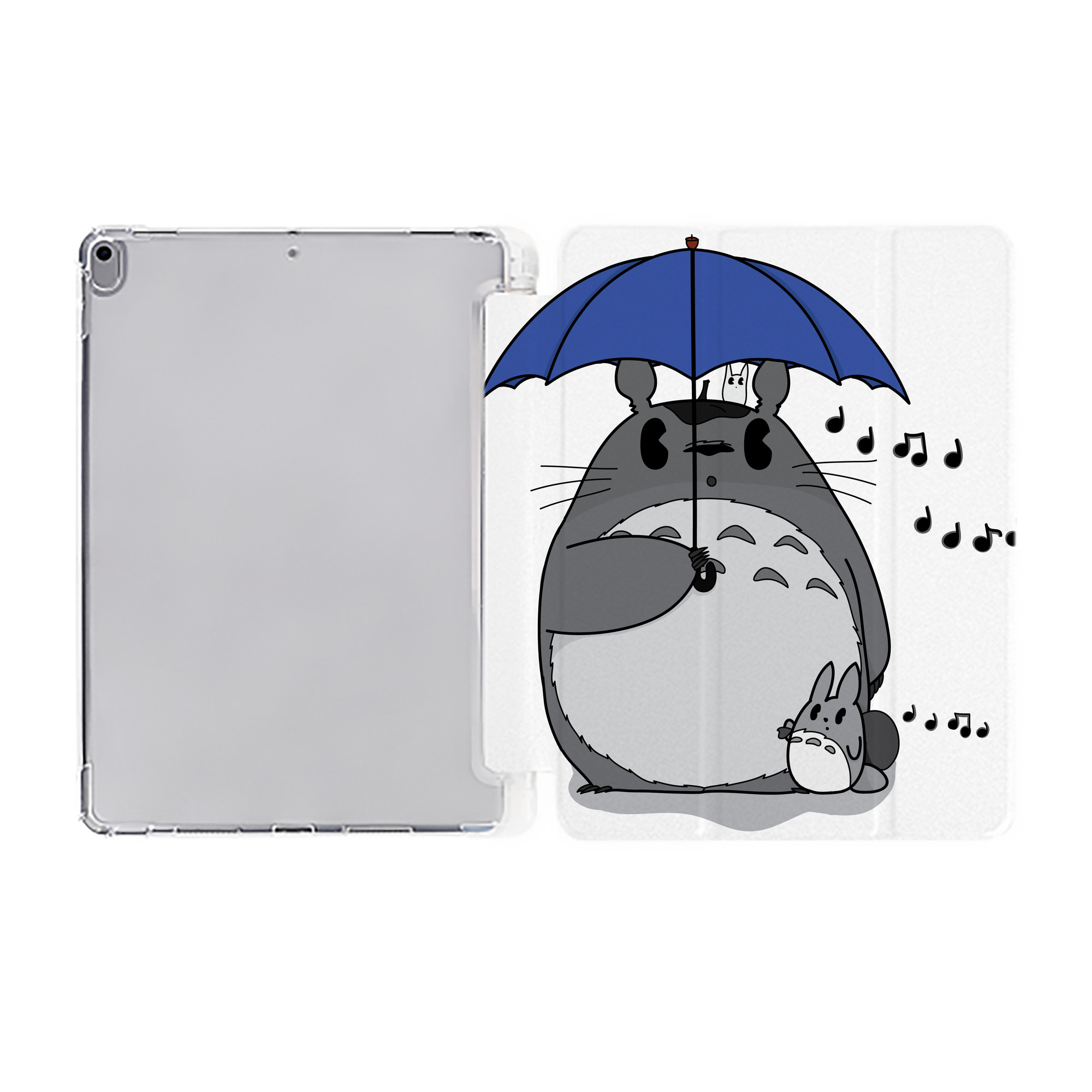 （画像用） となりのトトロ 草壁メイ 草壁サツキ My Neighbor Totoro Satsuki Kusakabe Mei Kusakabe IPad ケース ペン収納付き 三つ折りスタンド PUレザー×シリコン 対応機種9.5/10.5/10.9インチ